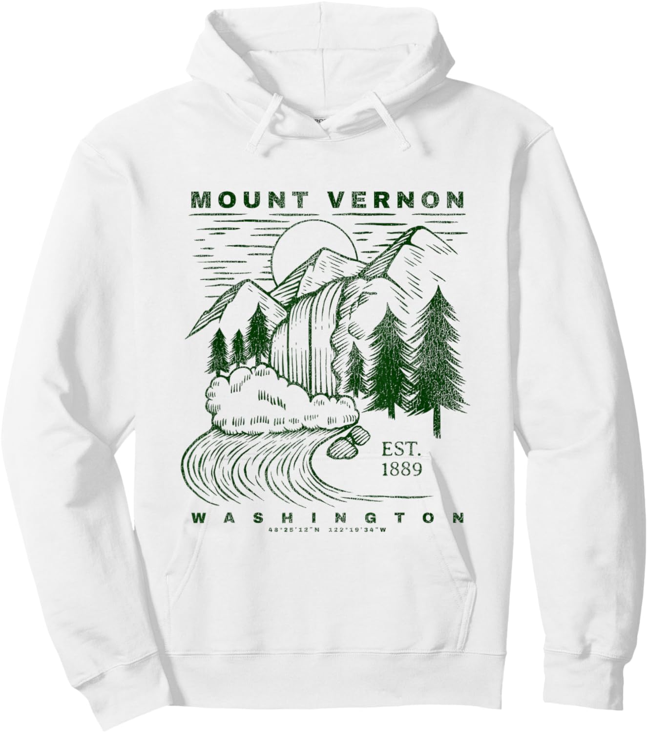 Mount Vernon Washington Travel Souvenir Rustic Mount Vernon Hoodie - Hoodie | White