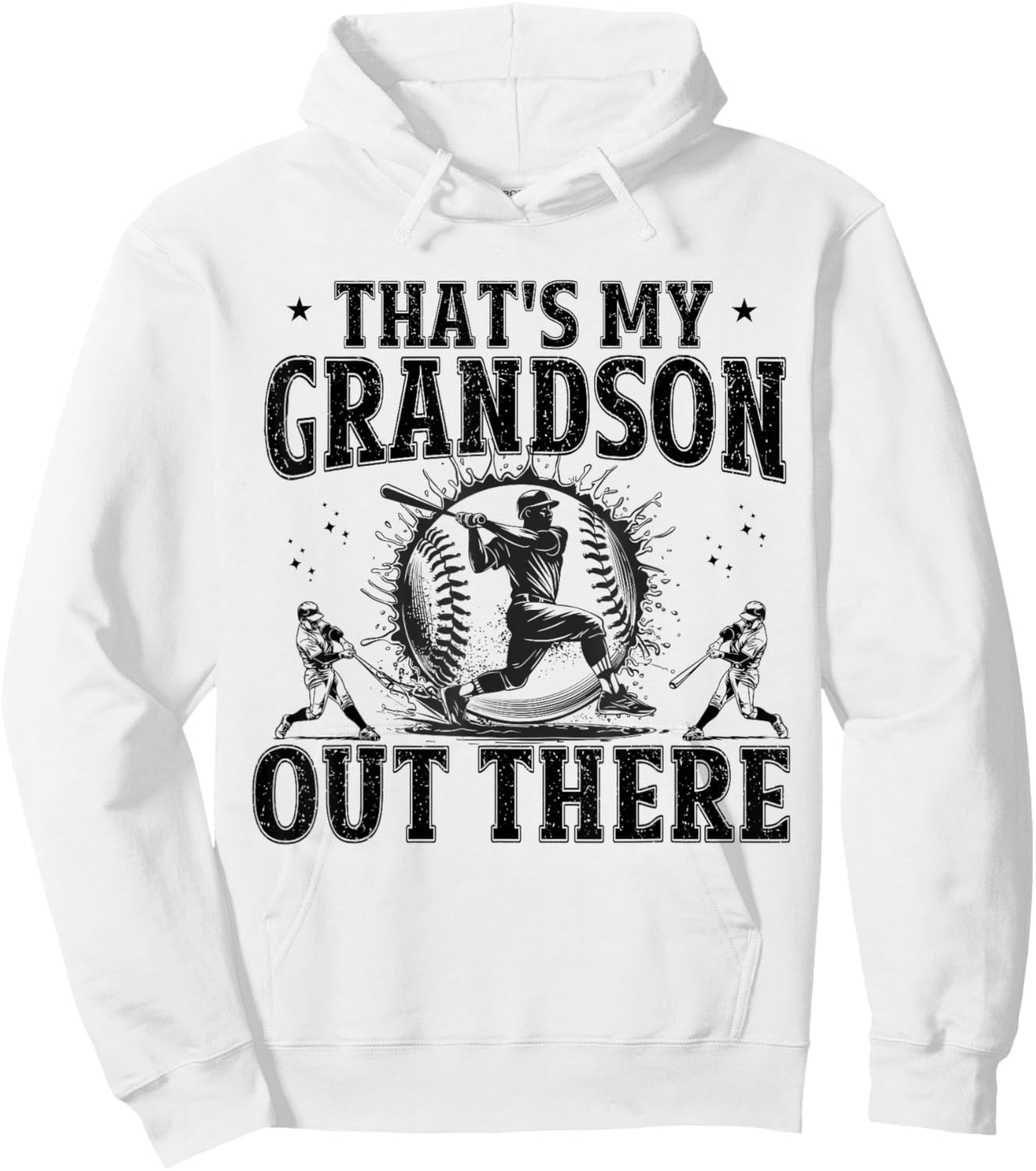 That's My Grandson Out There Baseball Grandma Grandpa Funny Hoodie - Hoodie | White