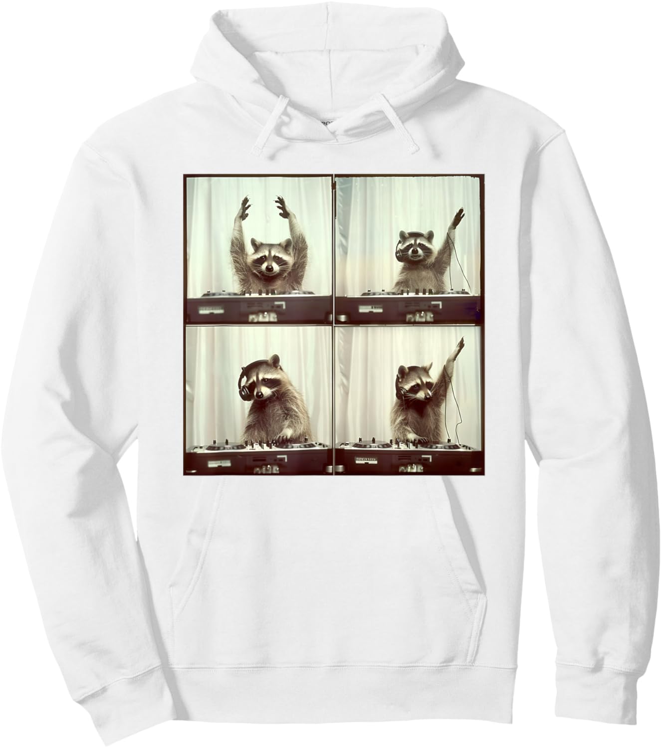 Funny Raccoon Party Hoodie - Hoodie | White