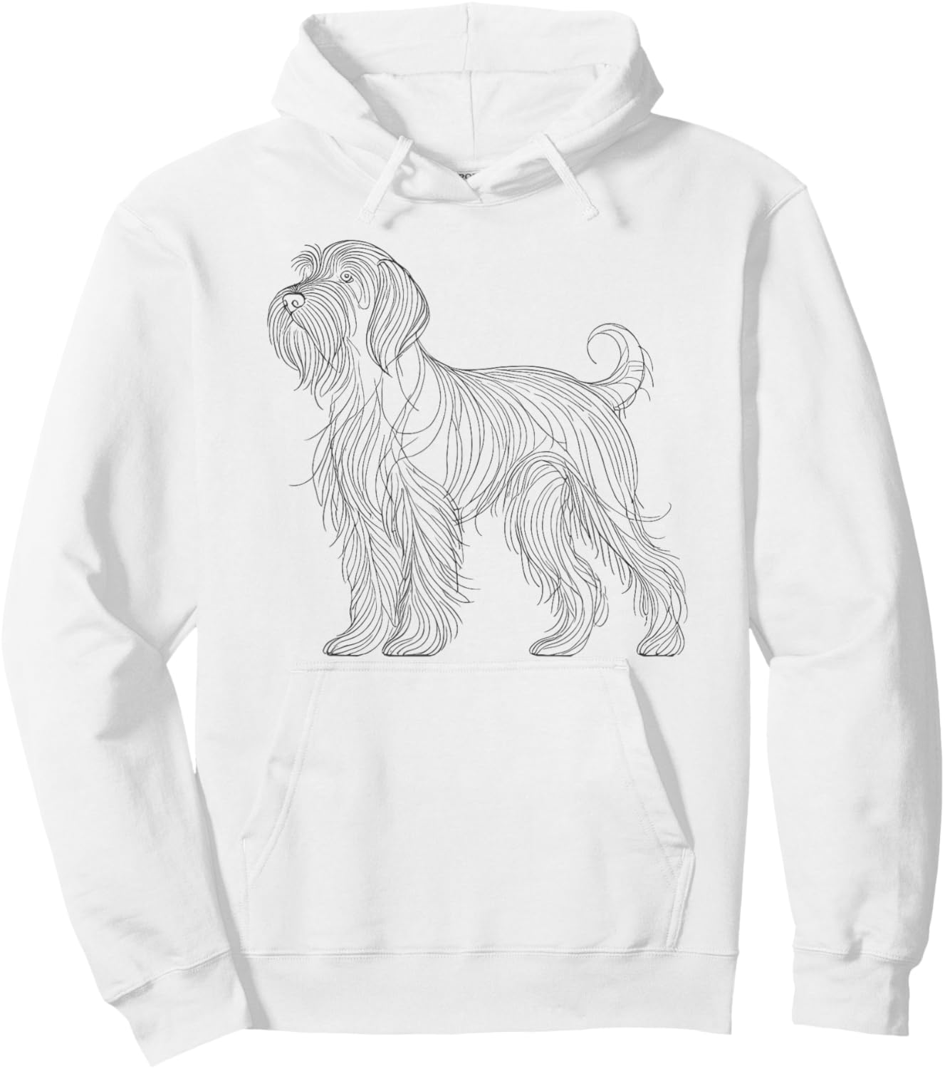 Line Art Wirehaired Pointing Griffon Hoodie - Hoodie | White