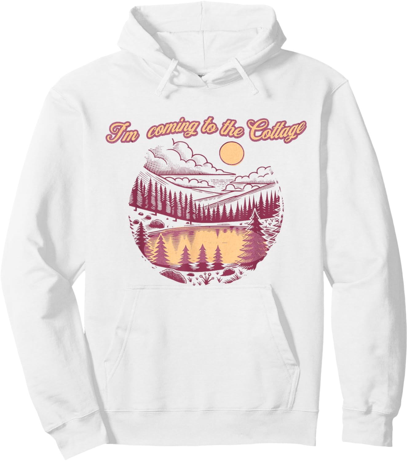 I'm Coming to The Cottage Vintage Lake Nature Camping Hoodie - Hoodie | White