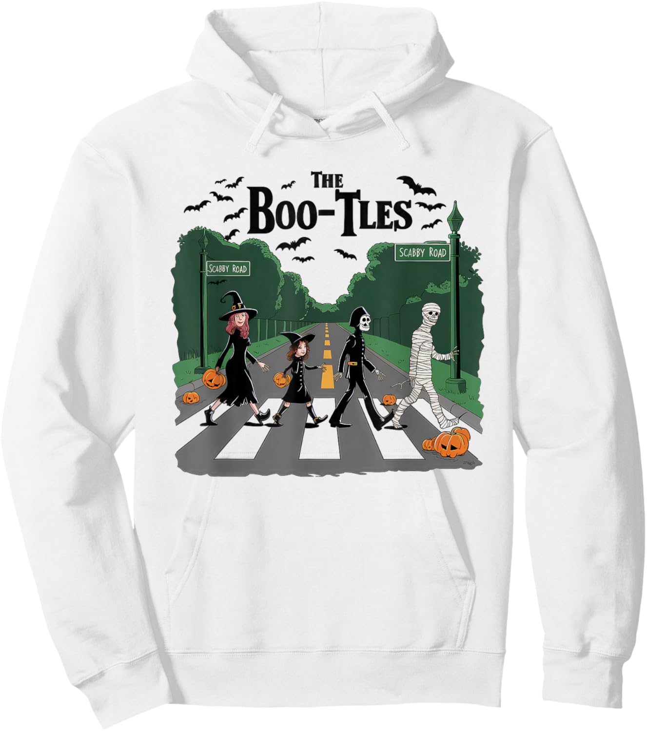 The Boo-tles Scabby Road Funny Band Parody Halloween Hoodie - Hoodie | White
