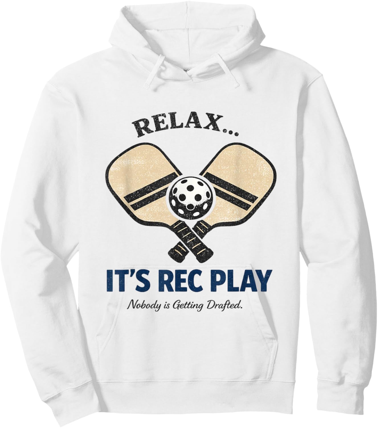 Relax It's Rec Play Pickleball Lovers Casual Wear Hoodie - Hoodie | White