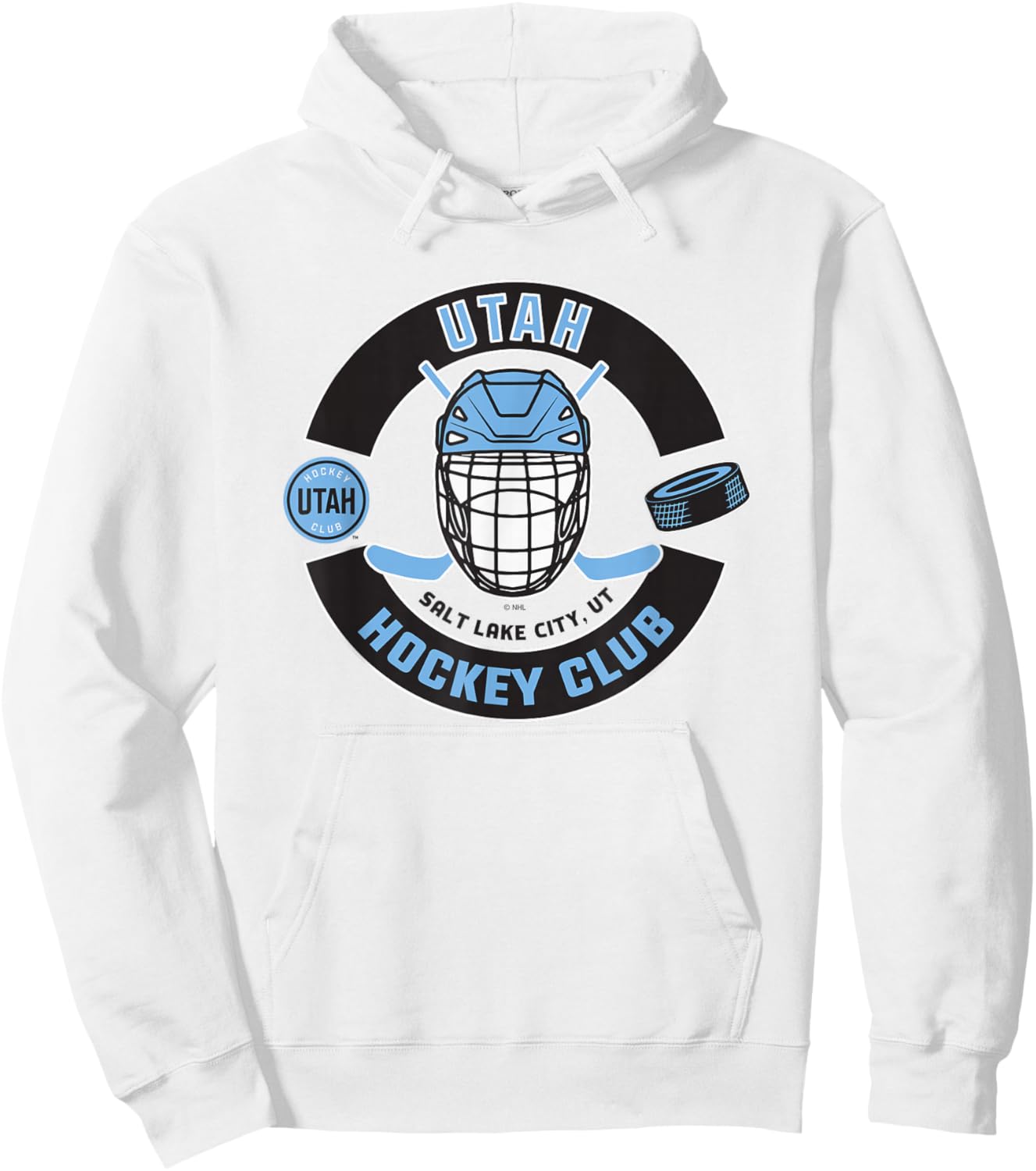 Utah Hockey Club Mask Gray Officially Licensed Hoodie - Hoodie | White