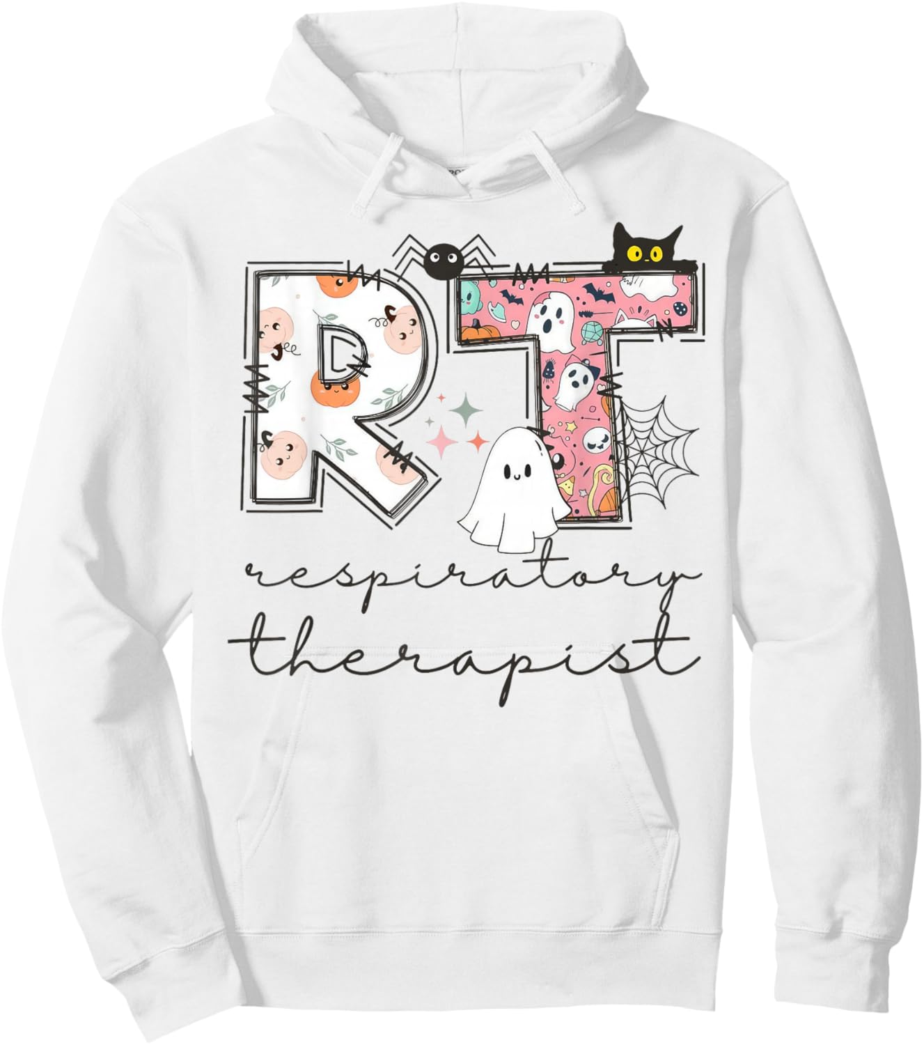 Respiratory Therapist Ghost RT Respiratory Therapy Halloween Hoodie - Hoodie | White