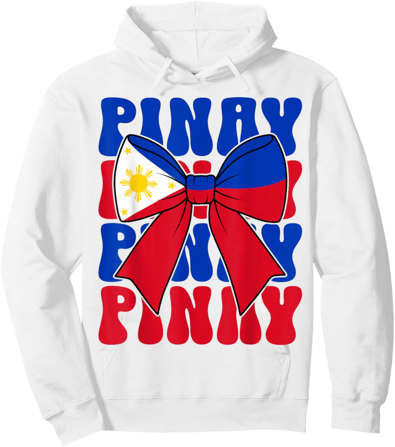 Pinay Coquette Bow Filipina Girl Groovy Cute Pinay Girl Hoodie - Hoodie | White