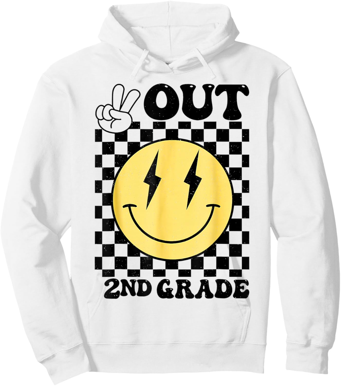 Peace Out 2nd Grade Last Day of School 5th Grade Graduation Hoodie - Hoodie | White