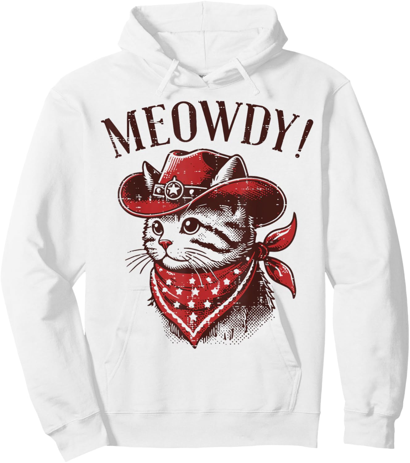 Cat Cowboy Face Meowdy Kitten Kitty Western Women Men Kids Hoodie - Hoodie | White