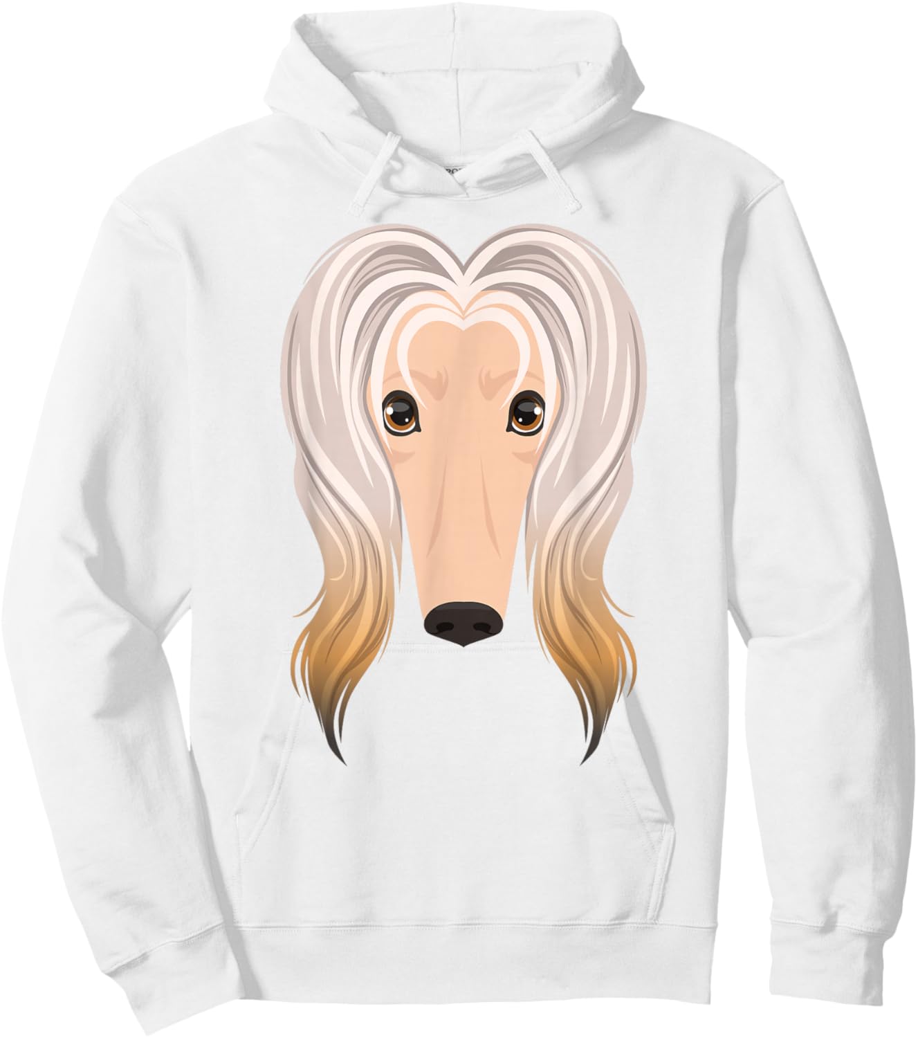 Afghan Hound Dog Face Funny Halloween Costume Hoodie - Hoodie | White