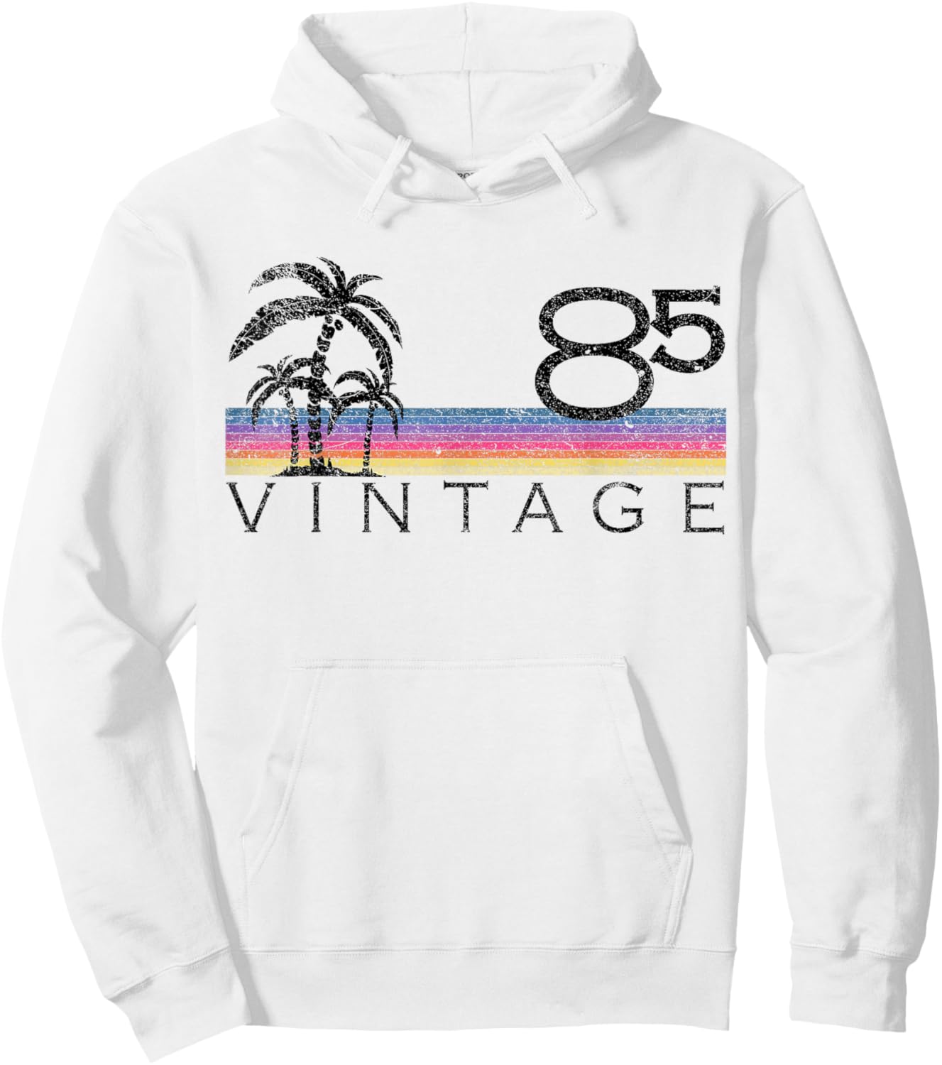 Vintage Surfing 1985 Pacific Ocean Sunset 40th Birthday Gift Hoodie - Hoodie | White
