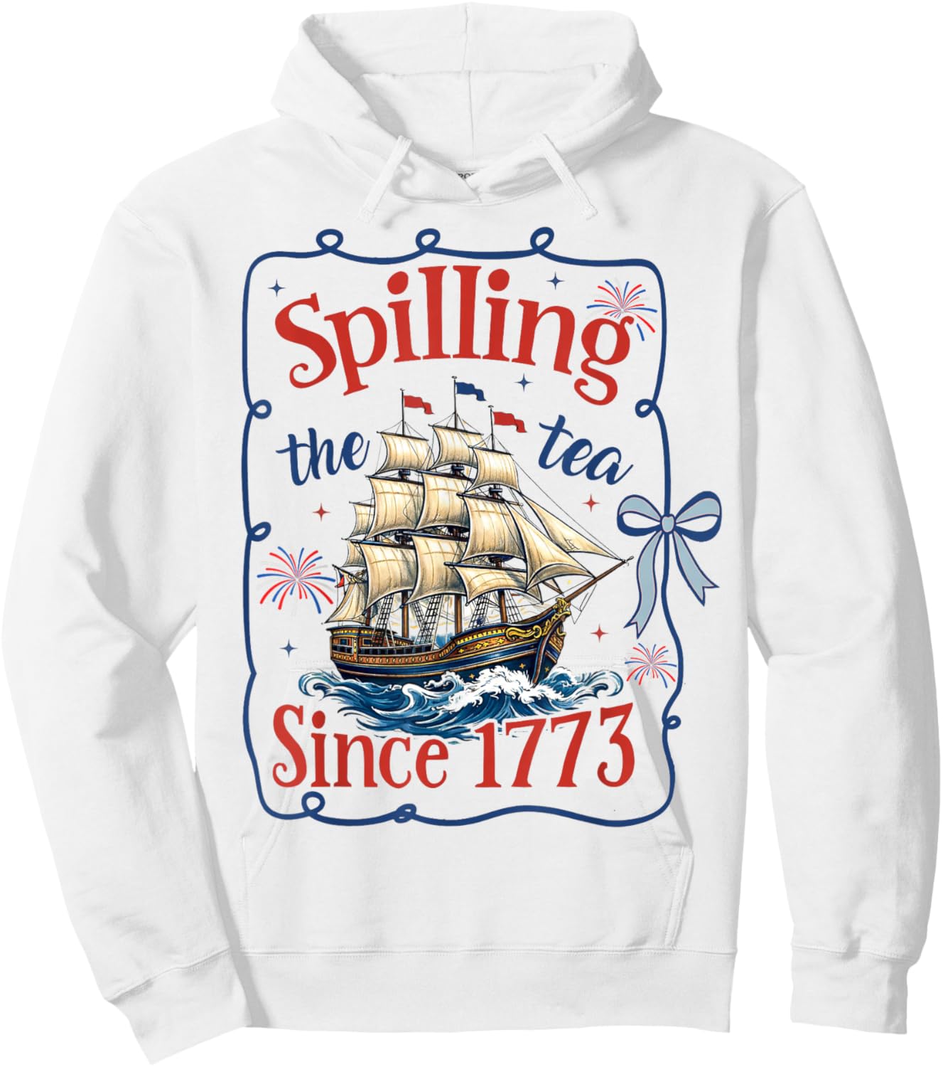 Spilling The Tea Since 1773 Vintage Us History Men Women Hoodie - Hoodie | White
