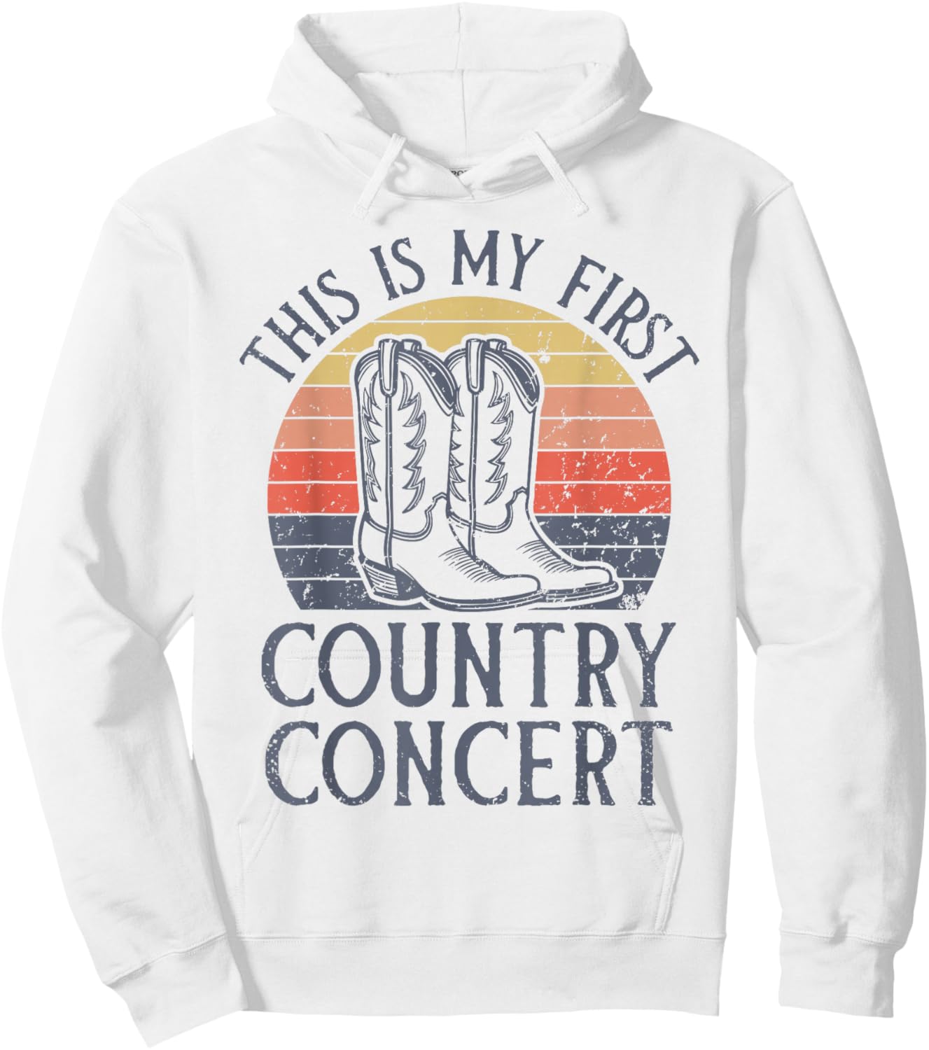 My First Country Concert Retro Vintage Country Music Concert Hoodie - Hoodie | White