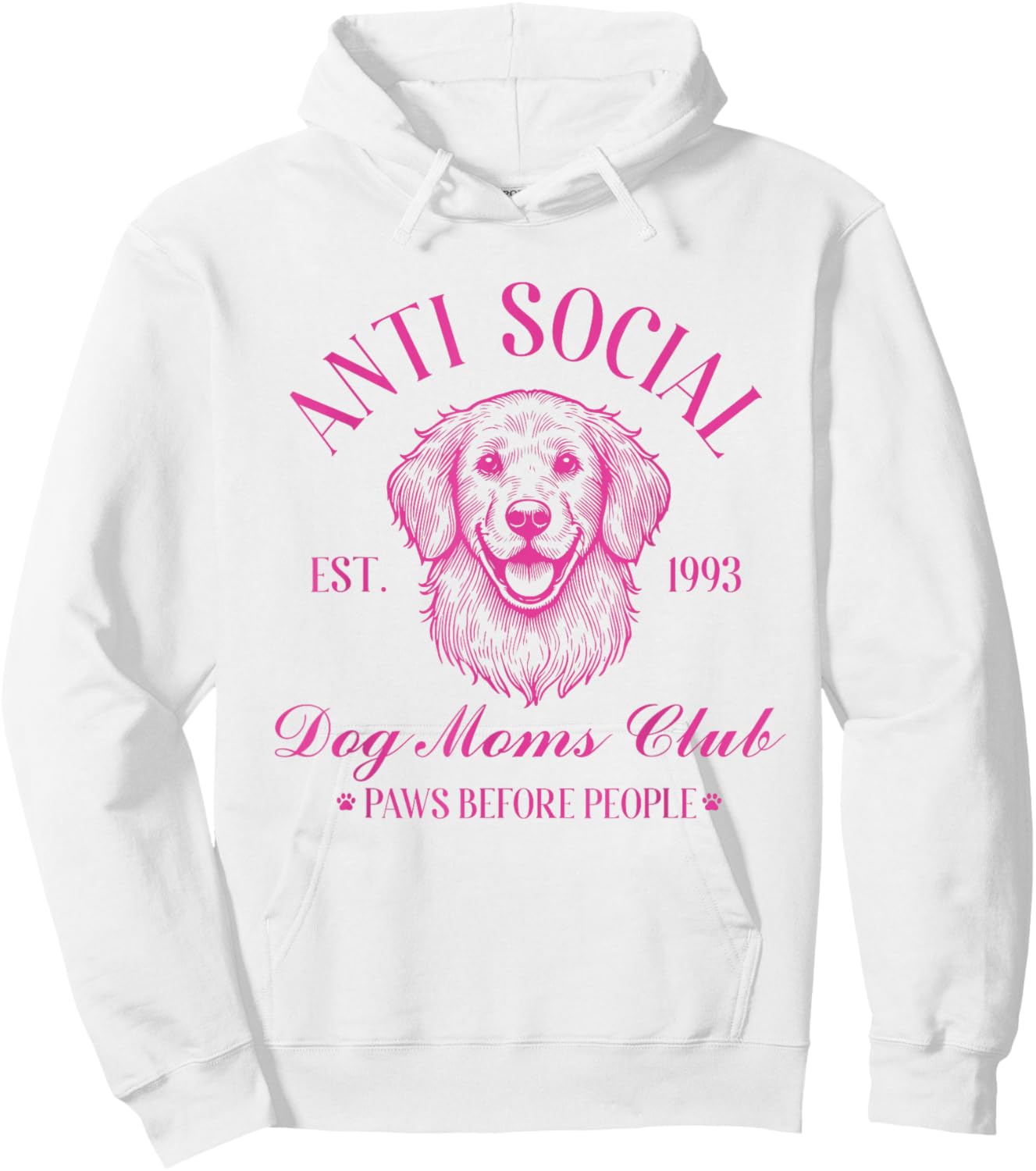 Anti Social Dog Moms Club Shirt Vintage Funny Dog Lover Mama Hoodie - Hoodie | White
