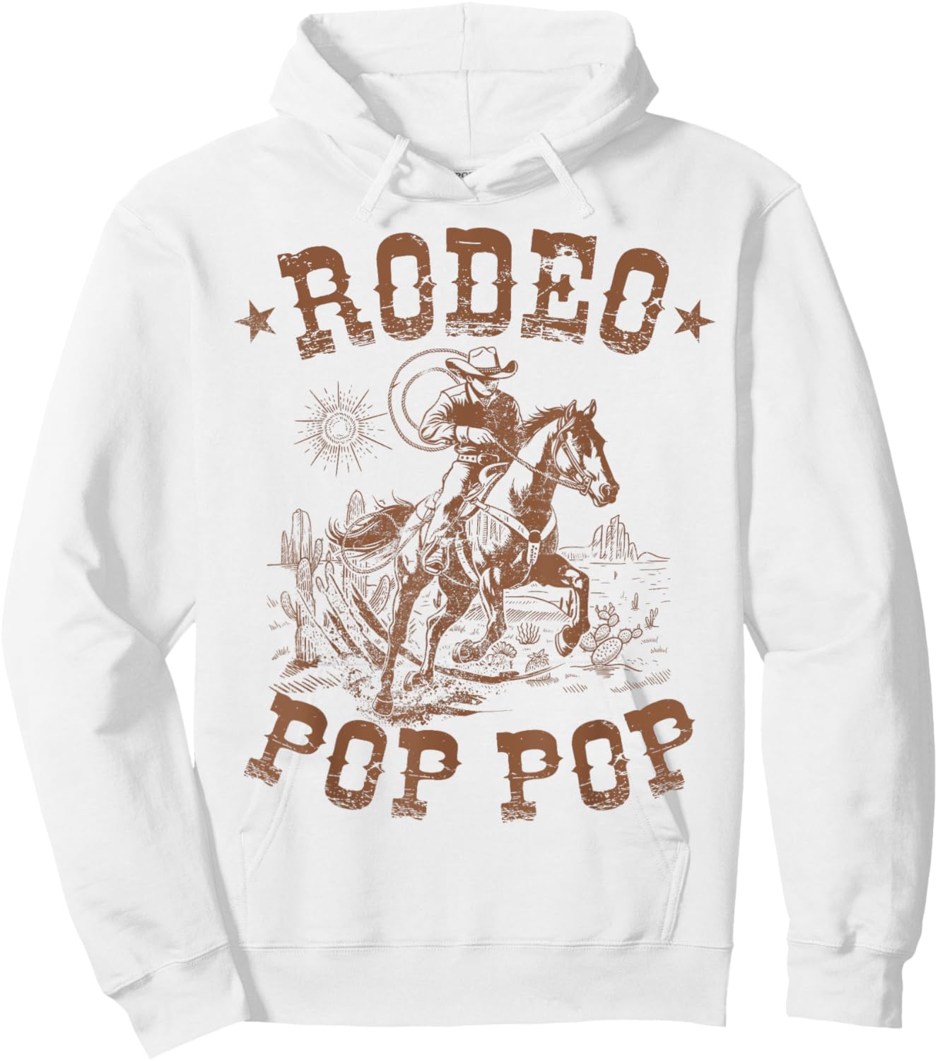 Rodeo Pop Pop Western Cowboy Family Matching Father's Day Hoodie - Hoodie | White