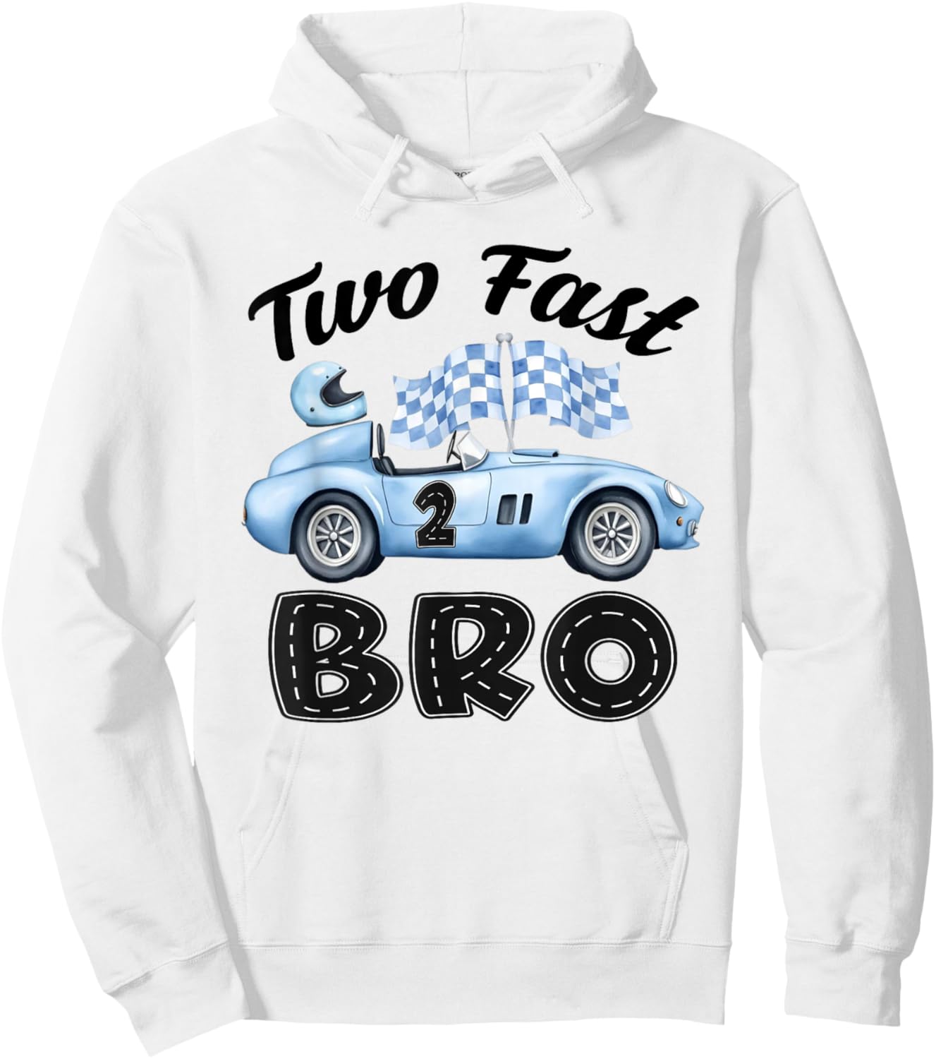 Two Fast Bro of The Birthday Boy Racing Car Party Hoodie - Hoodie | White