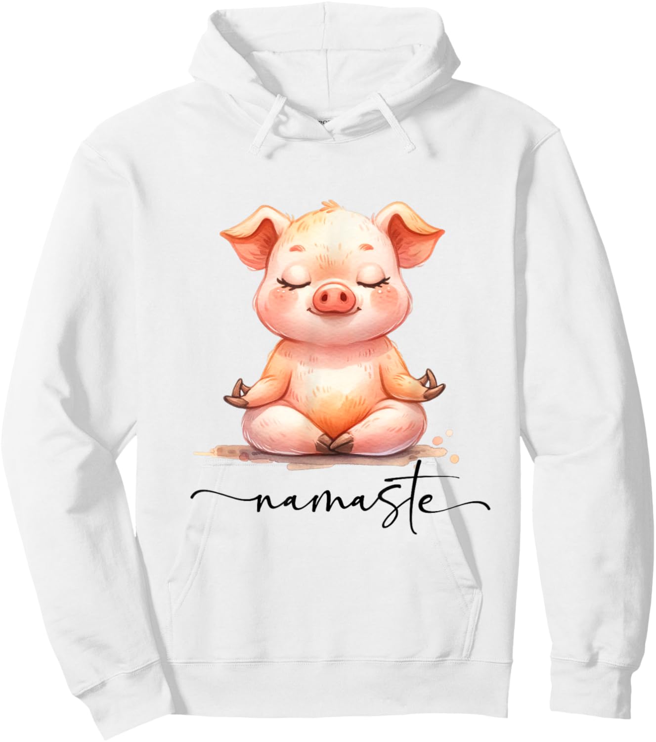 Cute Pig Yoga Colorful Meditation Zen Namaste Hoodie - Hoodie | White