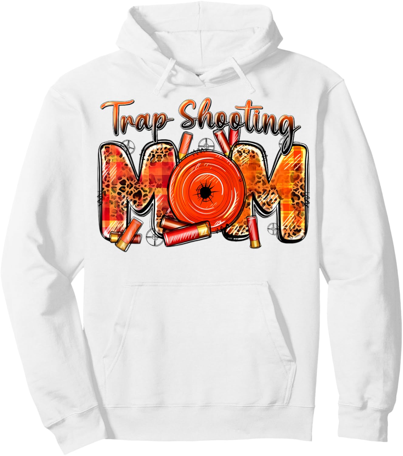 Trap Shooting Mom Western Leopard Mother's Day Hunting Gifts Hoodie - Hoodie | White