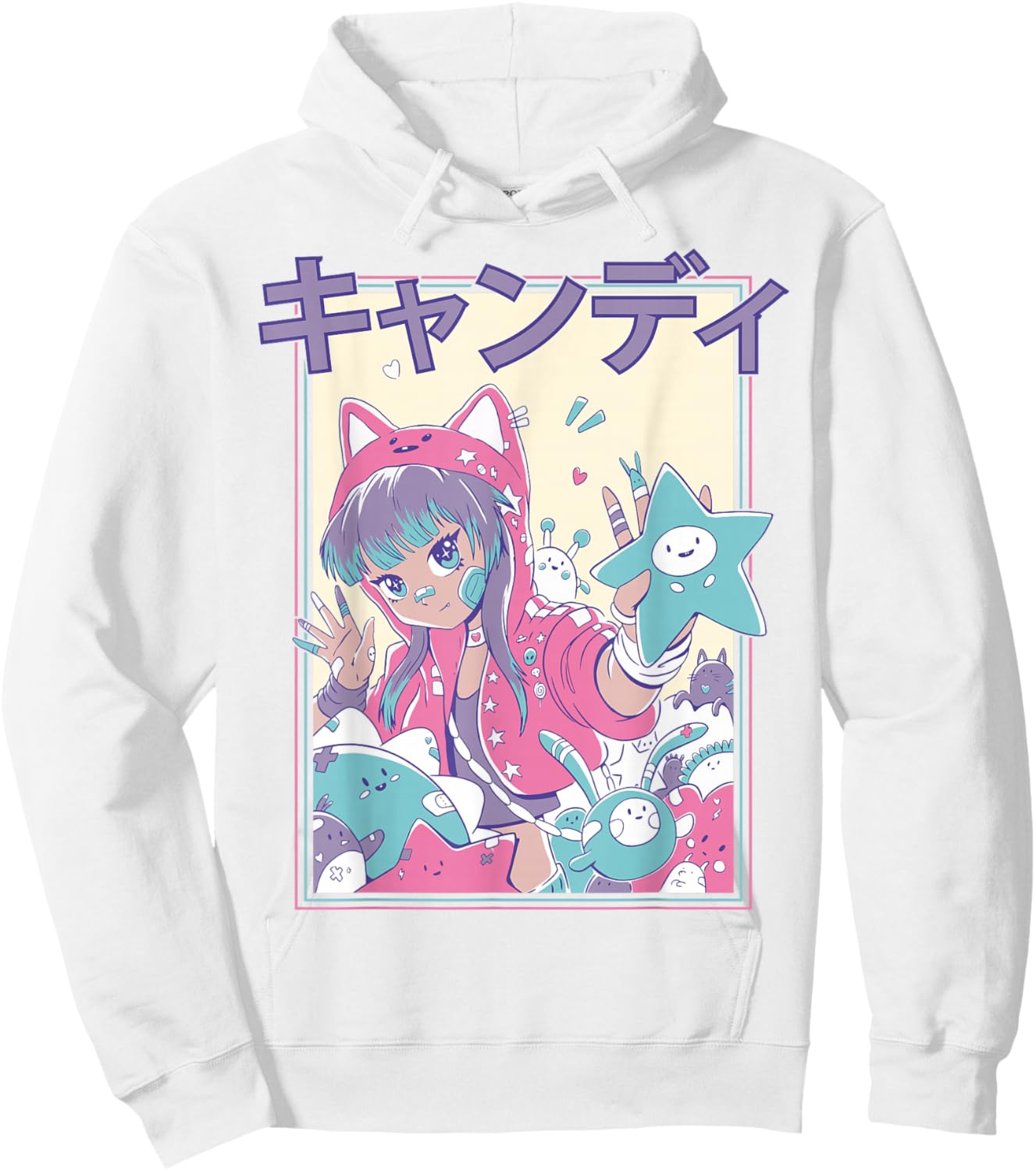 Candycore Girl Cute Pink Pastel Kawaii Anime Aesthetic #8 Hoodie - Hoodie | White