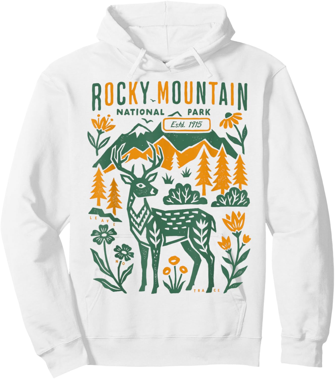 Rocky Mountains Park Rustic Folk Art Women Men Kids Hoodie - Hoodie | White