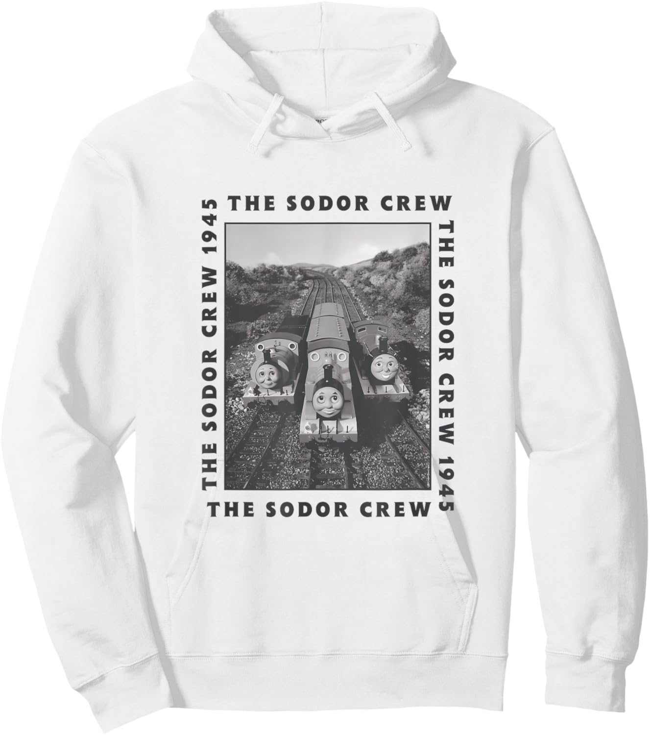 Thomas & Friends - The Sodor Crew Black and White Photo Hoodie - Hoodie | White