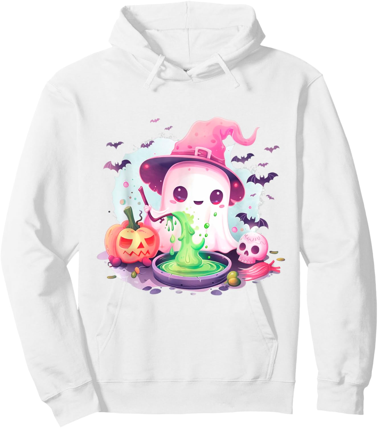Cute Pink Halloween Party Ghost Costume Girls Women Hoodie - Hoodie | White