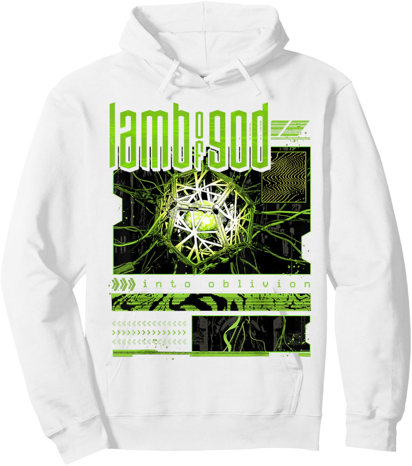 Lamb of God Glitch White Hoodie - Hoodie | White