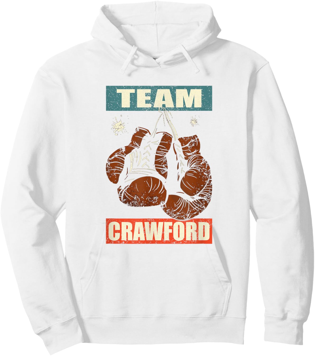 Crawford Last Name Retro Family Crawford Boxing Hoodie - Hoodie | White