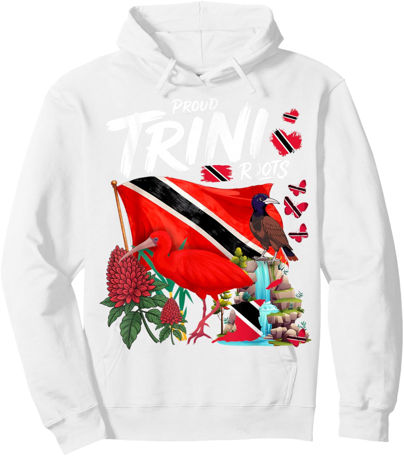 Trini Flag Outfit Idea Trinidad & Tobago Culture Hoodie - Hoodie | White