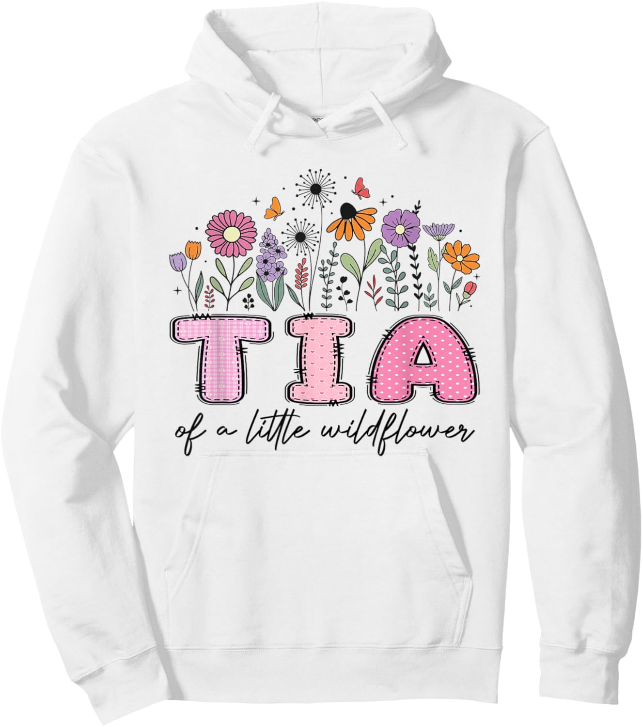 Tia of The Little Wildflower Pink Floral Birthday Girl Hoodie - Hoodie | White