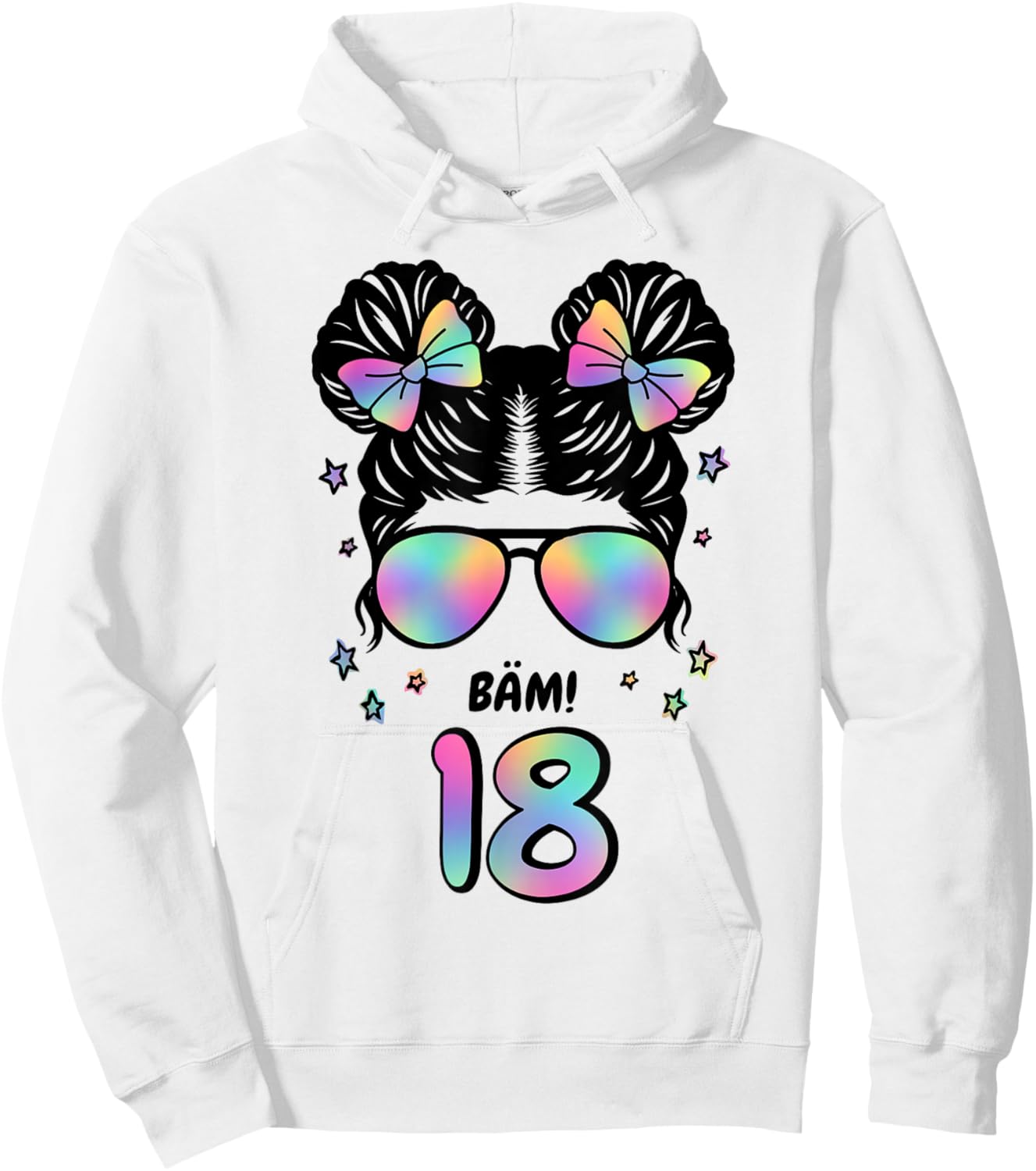 18th Birthday Girl Messy Bun Bäm! 18 Hoodie - Hoodie | White