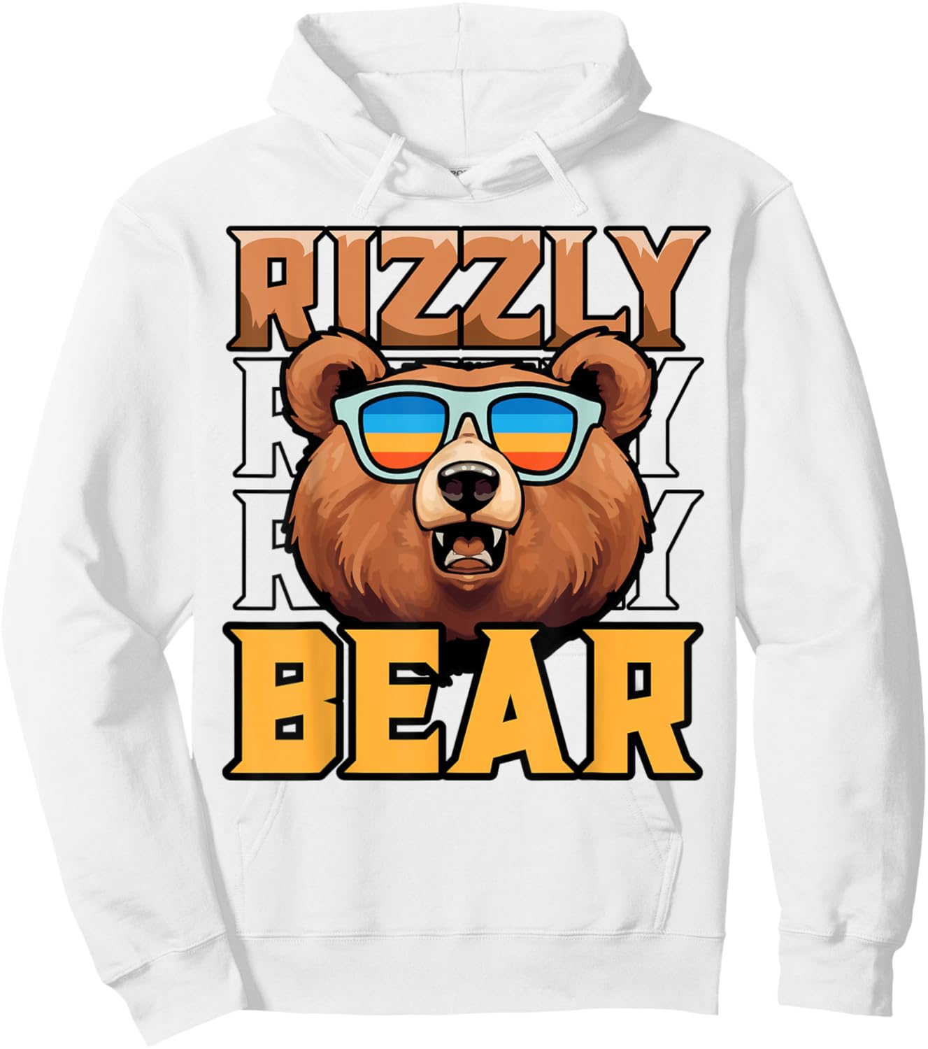 Rizzly Bear Funny Rizz Meme Grizzly Bear Lover Hoodie - Hoodie | White