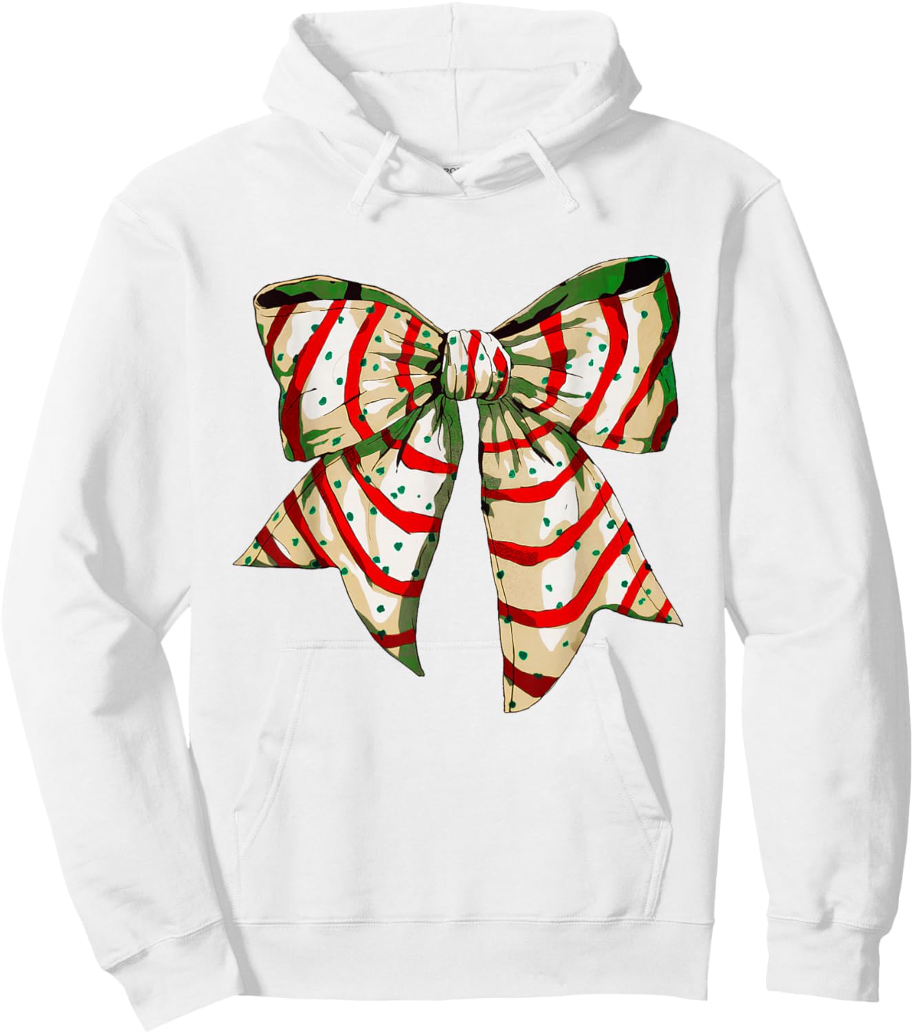 Funny Christmas Outfit Women Kids Christmas Coquette Bow Tree Cakes Xmas Pajamas Women Girl Hoodie - Hoodie | White