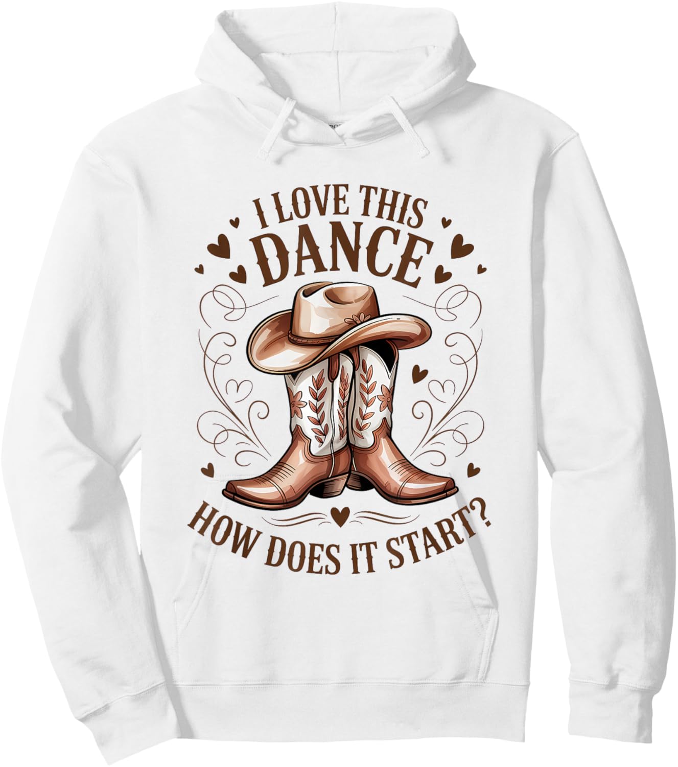I Love This Dance How Does It Start Line Dance Hoodie - Hoodie | White