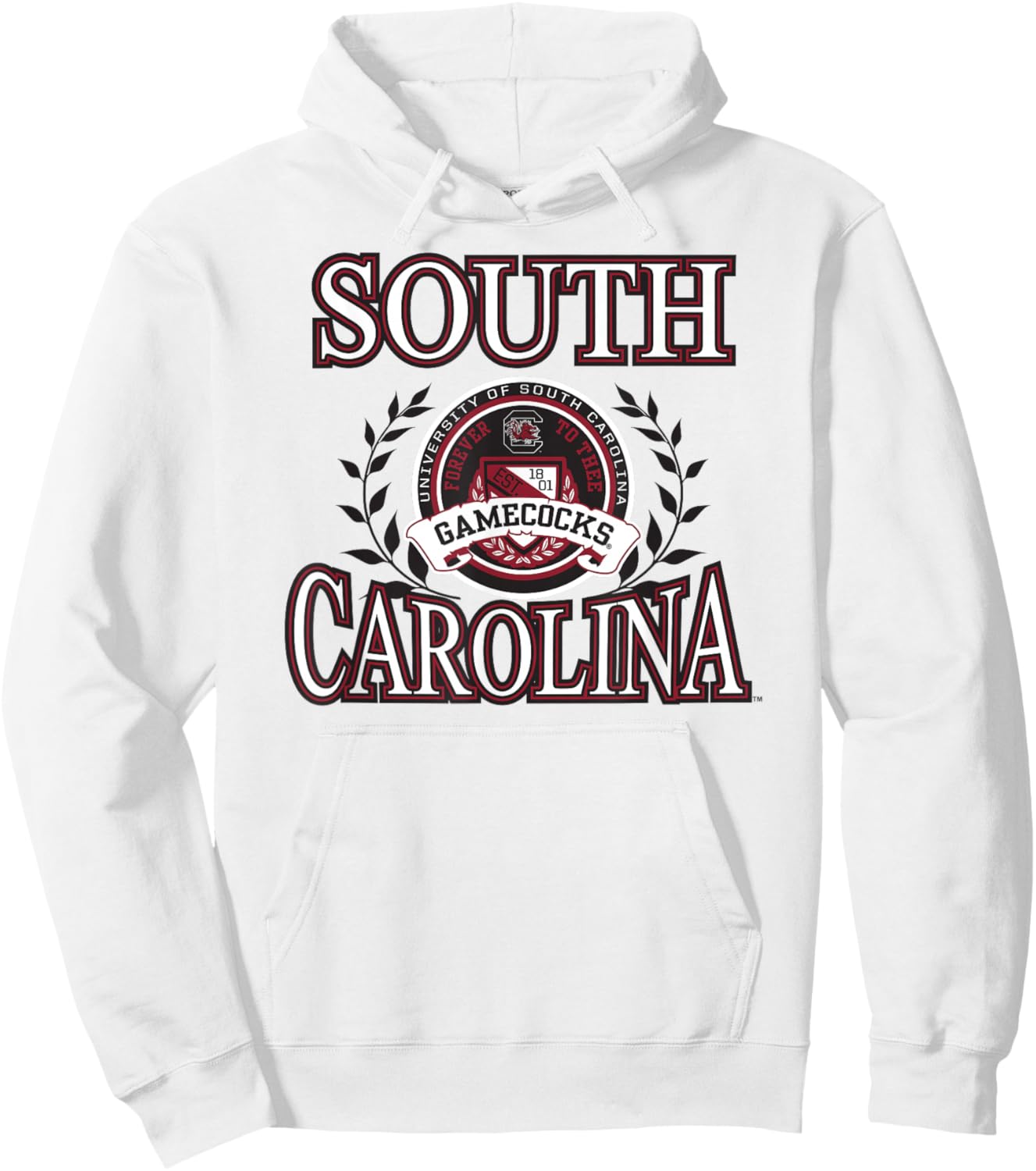 South Carolina Gamecocks Laurels Officially Licensed Hoodie - Hoodie | White