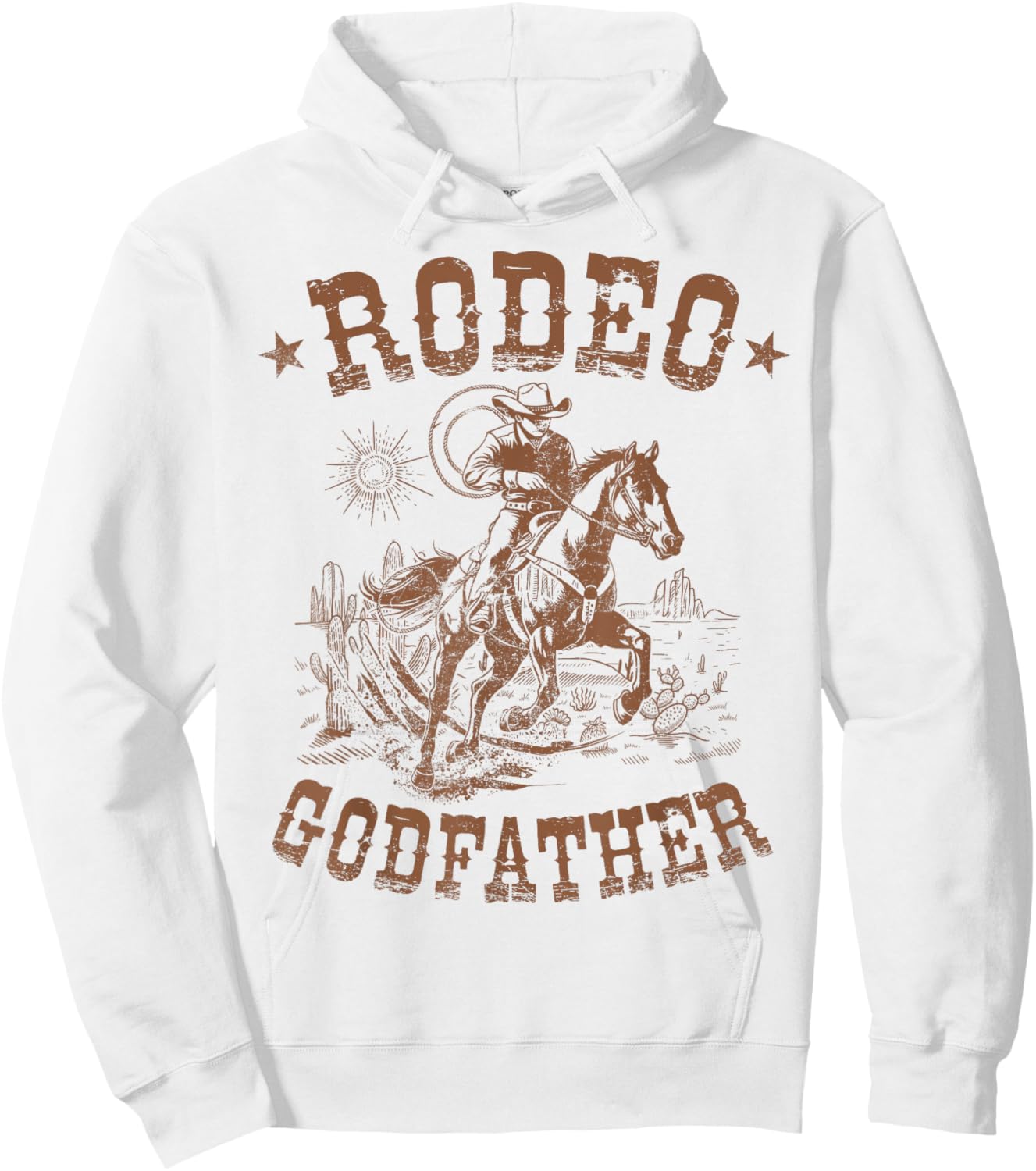 Rodeo Godfather Western Cowboy Family Matching Father's Day Hoodie - Hoodie | White