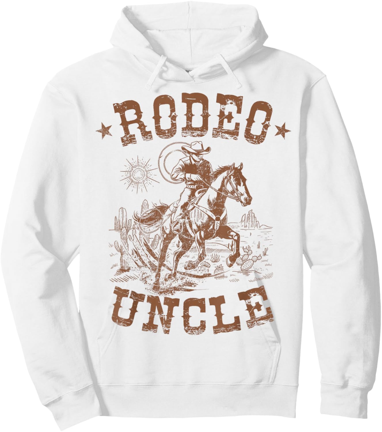 Rodeo Uncle Western Cowboy Family Matching Father's Day Hoodie - Hoodie | White