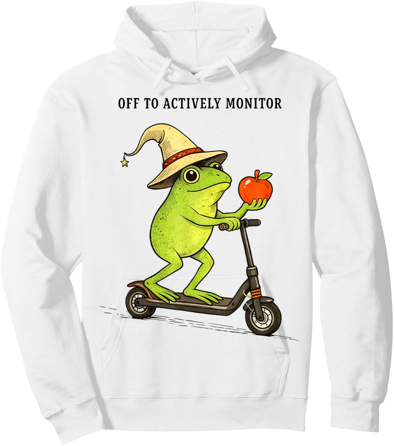 Off to Actively Monitor,Frog Scooter Teacher Testing Hoodie - Hoodie | White