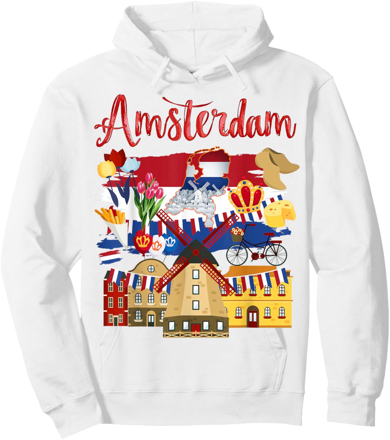 Amsterdam Outfit Idea For Kids & Holland Netherlands Flag Hoodie - Hoodie | White