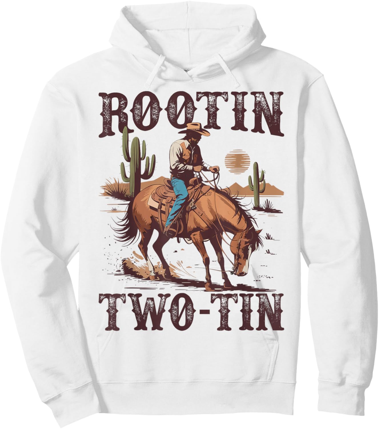 Rootin Two-tin 2nd Birthday 2 Year Old Western Cowboy Bday Hoodie - Hoodie | White