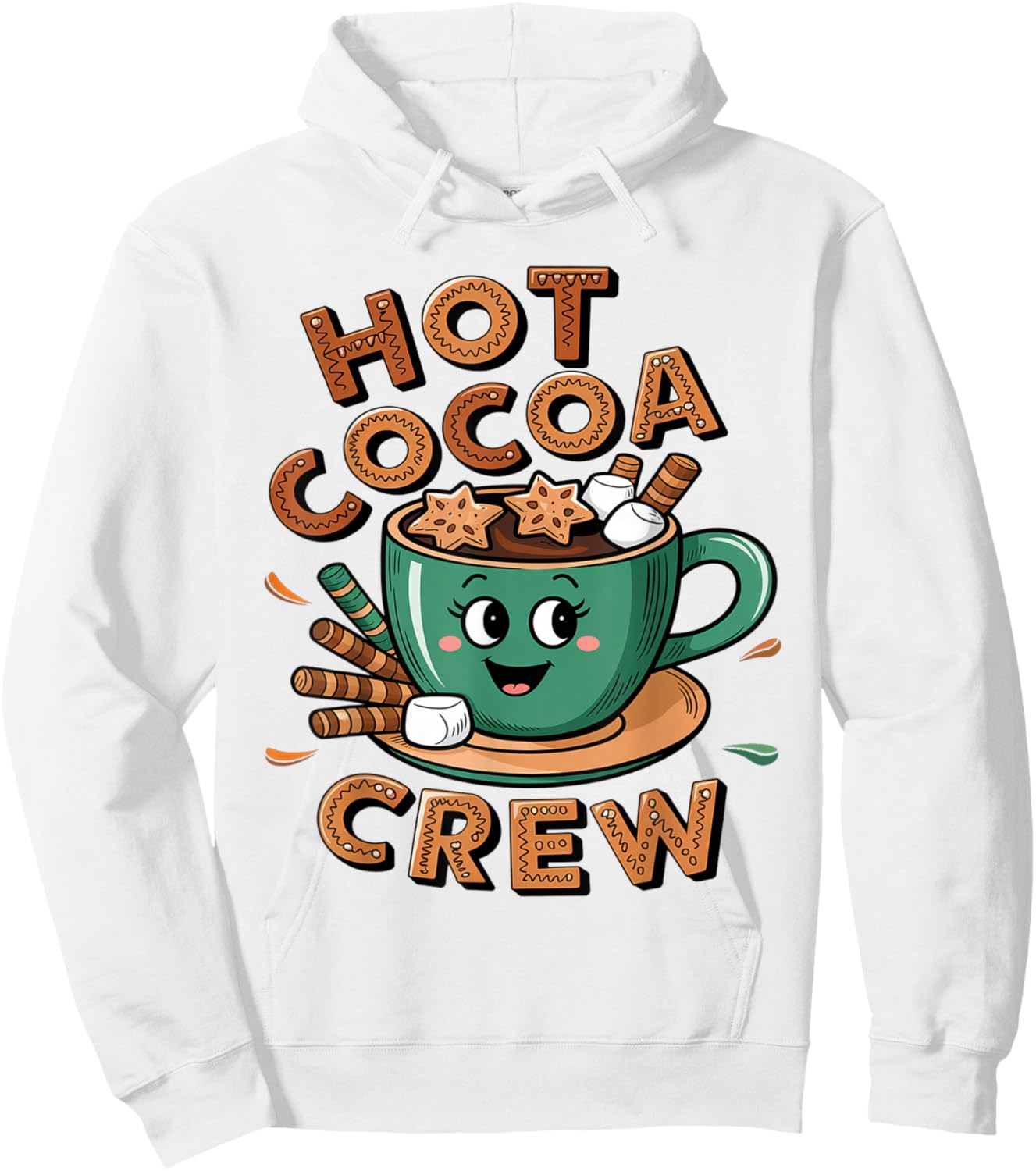 Hot Cocoa Crew Cozy Winter Holiday Team Xmas Matching Hoodie - Hoodie | White