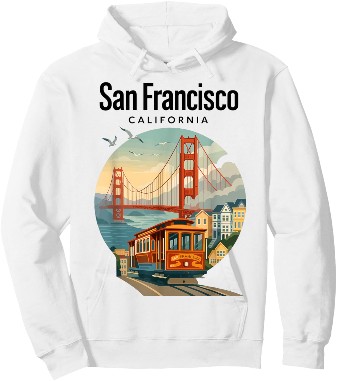 San Francisco California Souvenir Hoodie - Hoodie | White
