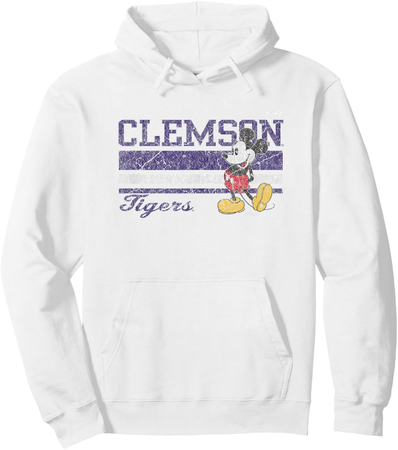 Clemson Tigers Mickey Mouse Vintage Orange Hoodie - Hoodie | White