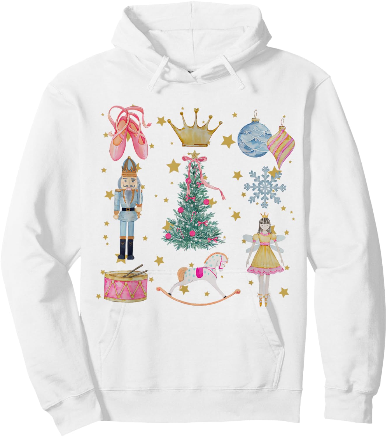 Nutcracker Coquette Christmas Sugar Plum Fairy Holiday Party Hoodie - Hoodie | White