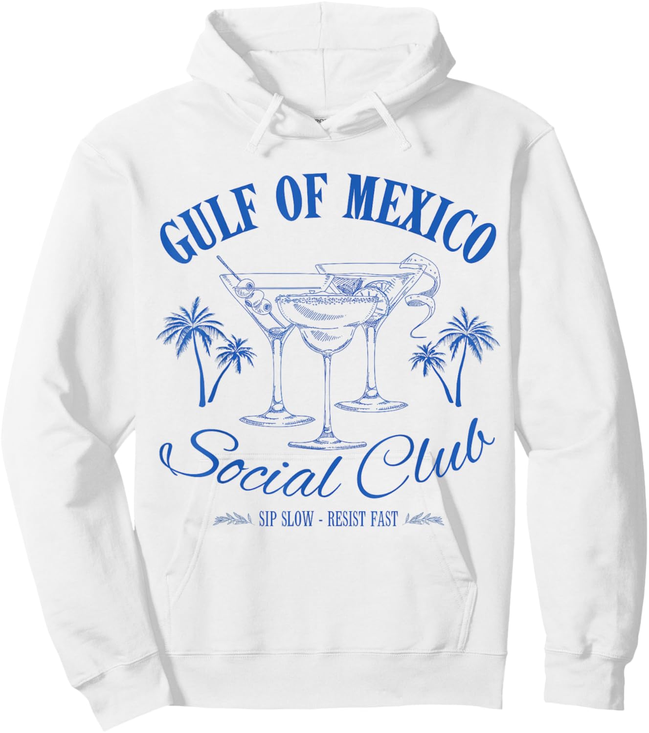 Gulf Of Mexico Social Club - Vintage Style Cocktail Hoodie - Hoodie | White