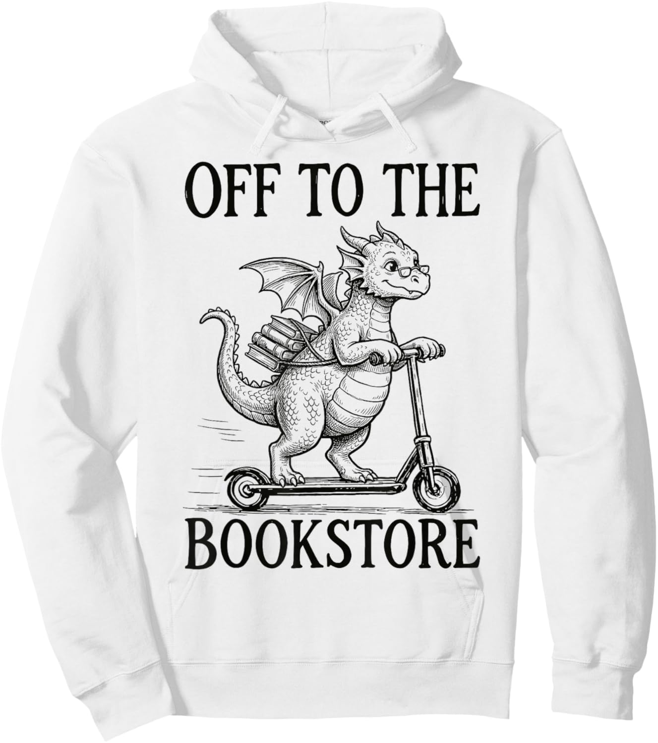 Off to The Bookstore Reading Bookworm Hoodie - Hoodie | White