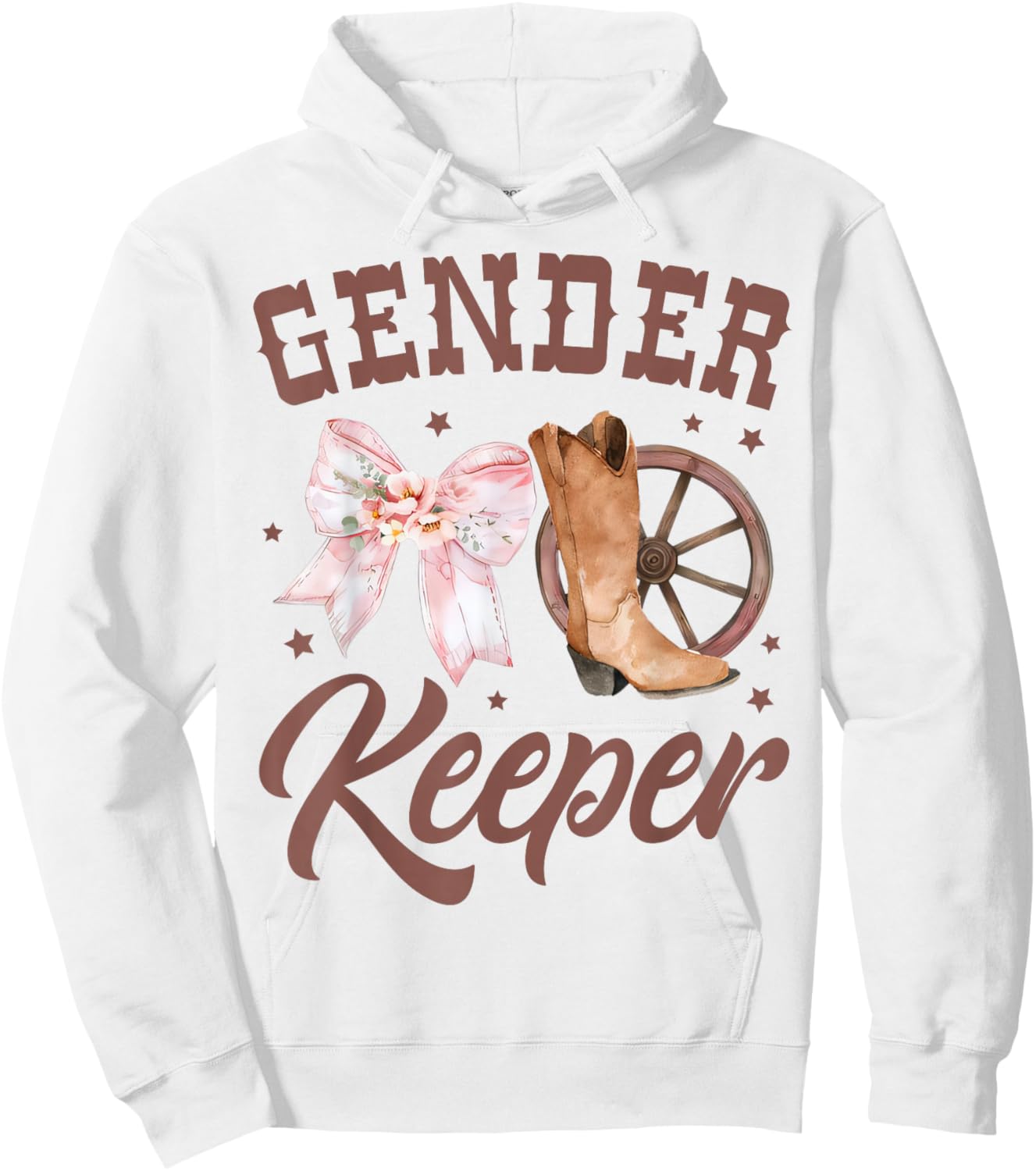Western Gender Reveal Keeper of the Gender Baby Announcement Hoodie - Hoodie | White