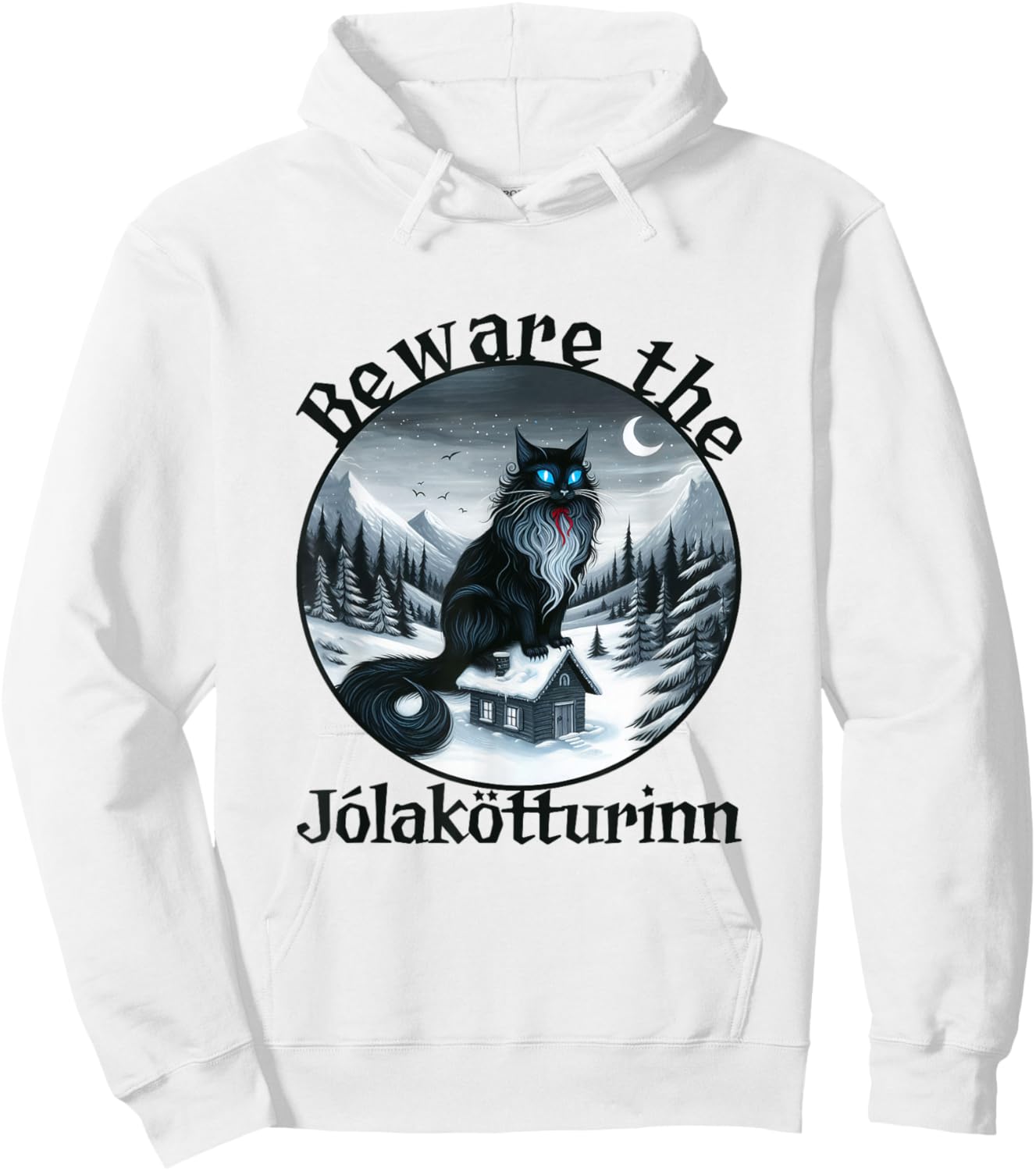 Beware The Jolakotturinn Yule Cat Icelandic Christmas Norse Men Women Kids Hoodie - Hoodie | White