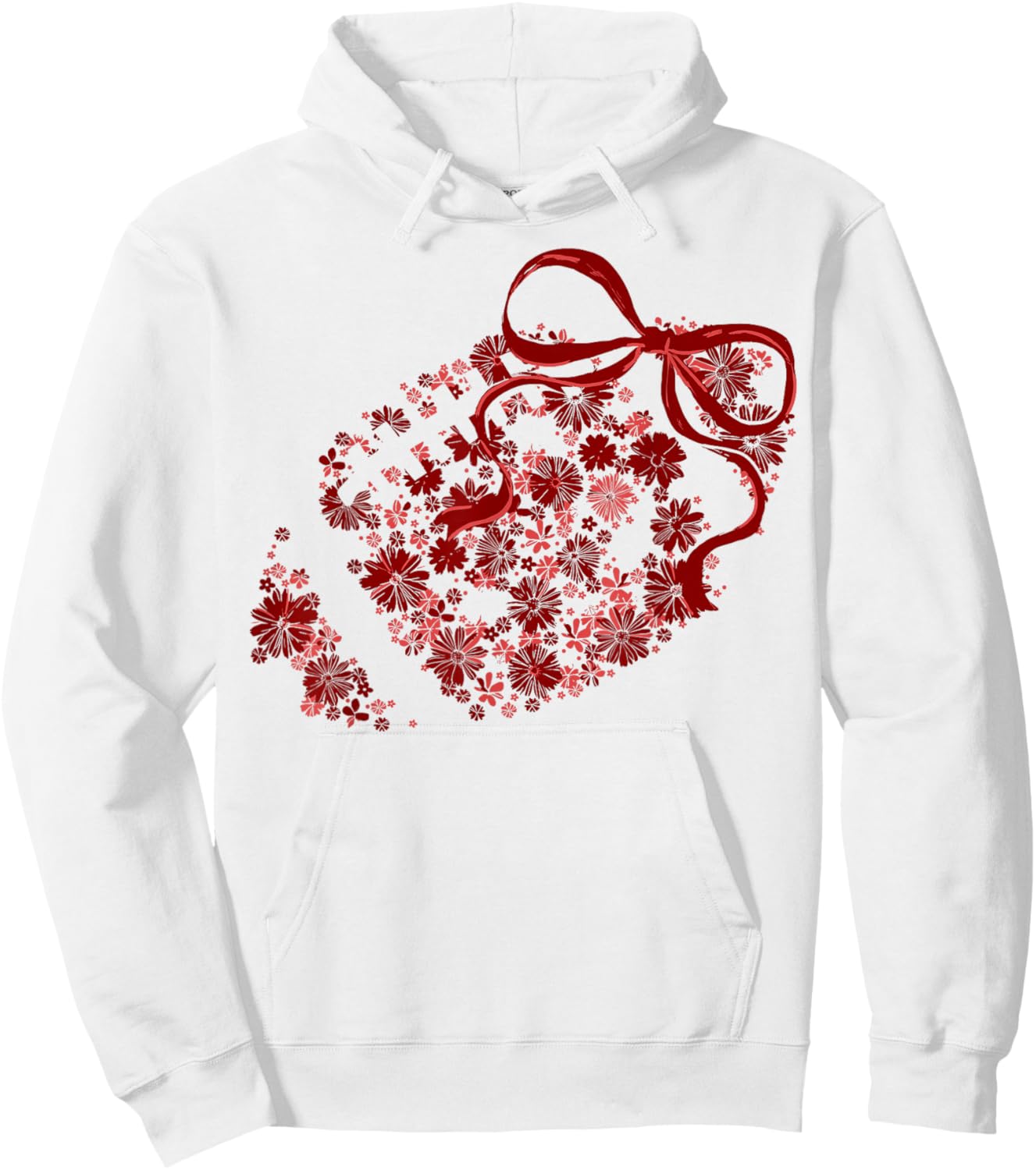 Floral Football Game Day Girly Coquette Team Spirit Maroon Hoodie - Hoodie | White