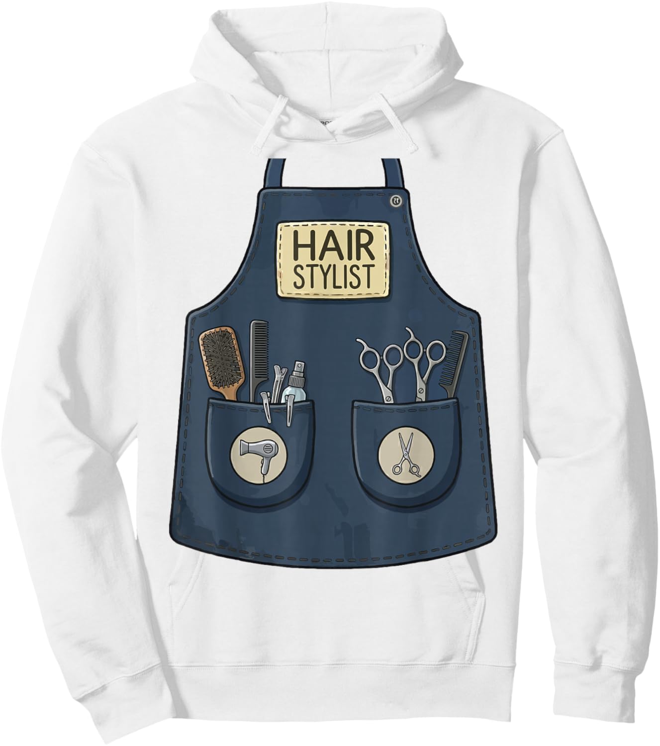 Hair Stylist Funny Hairdresser Apron Cosmetology Costume Hoodie - Hoodie | White