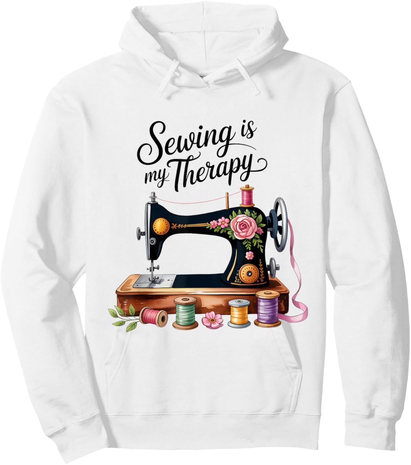 Sewing is My Therapy I Love Sewing Hoodie - Hoodie | White